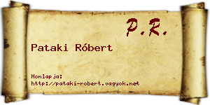 Pataki Róbert névjegykártya